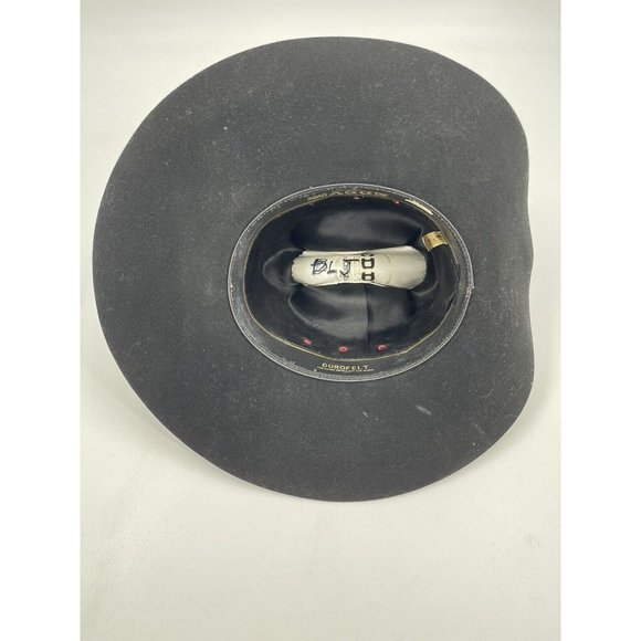 Eddy Brothers Black Felt Cowboy Hat Durofelt 6 5/8 Good Used Condition - Picture 6 of 13